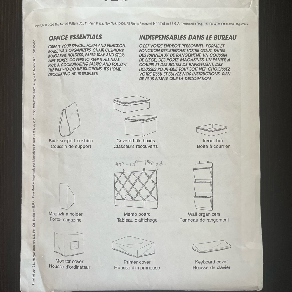McCall’s Home Decorating Pattern 2662, uncut - Picture 2 of 2